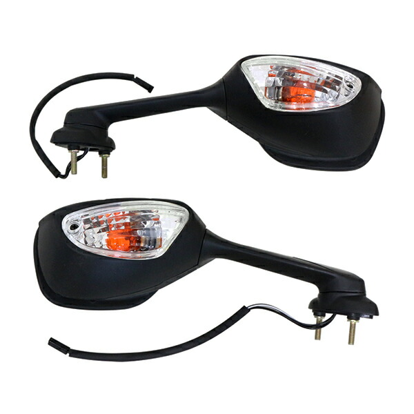 楽天市場】ウインカー付き バックミラー ブラック スクエア 左右