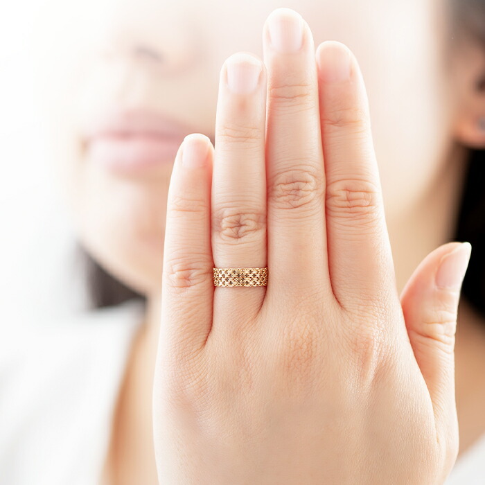 楽天市場】K18 YG ビスマルク チェーンリング リング 指輪 18金