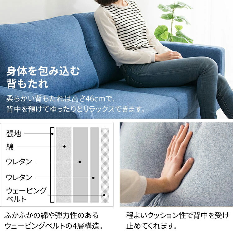楽天市場】ソファー 2人掛け 2.5人掛け ポケットコイルソファ PCSV-170