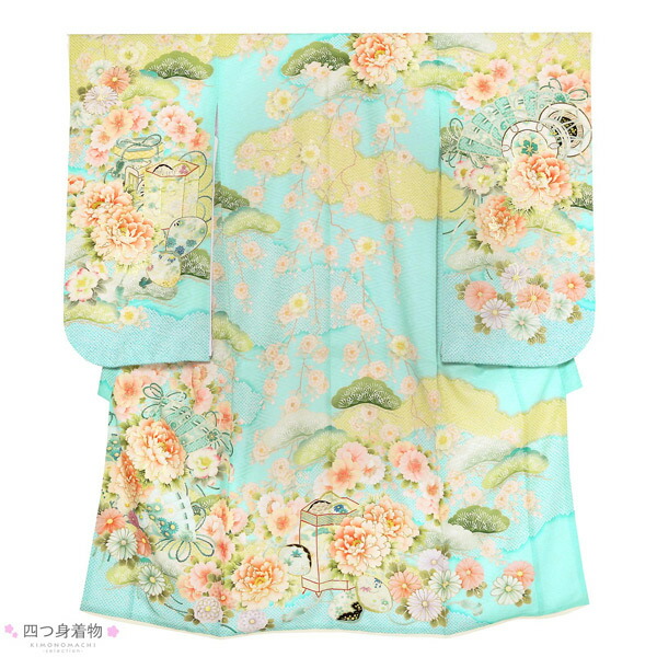 楽天市場】七五三 7歳 四つ身着物フルセット ブランド 華徒然「水色×薄
