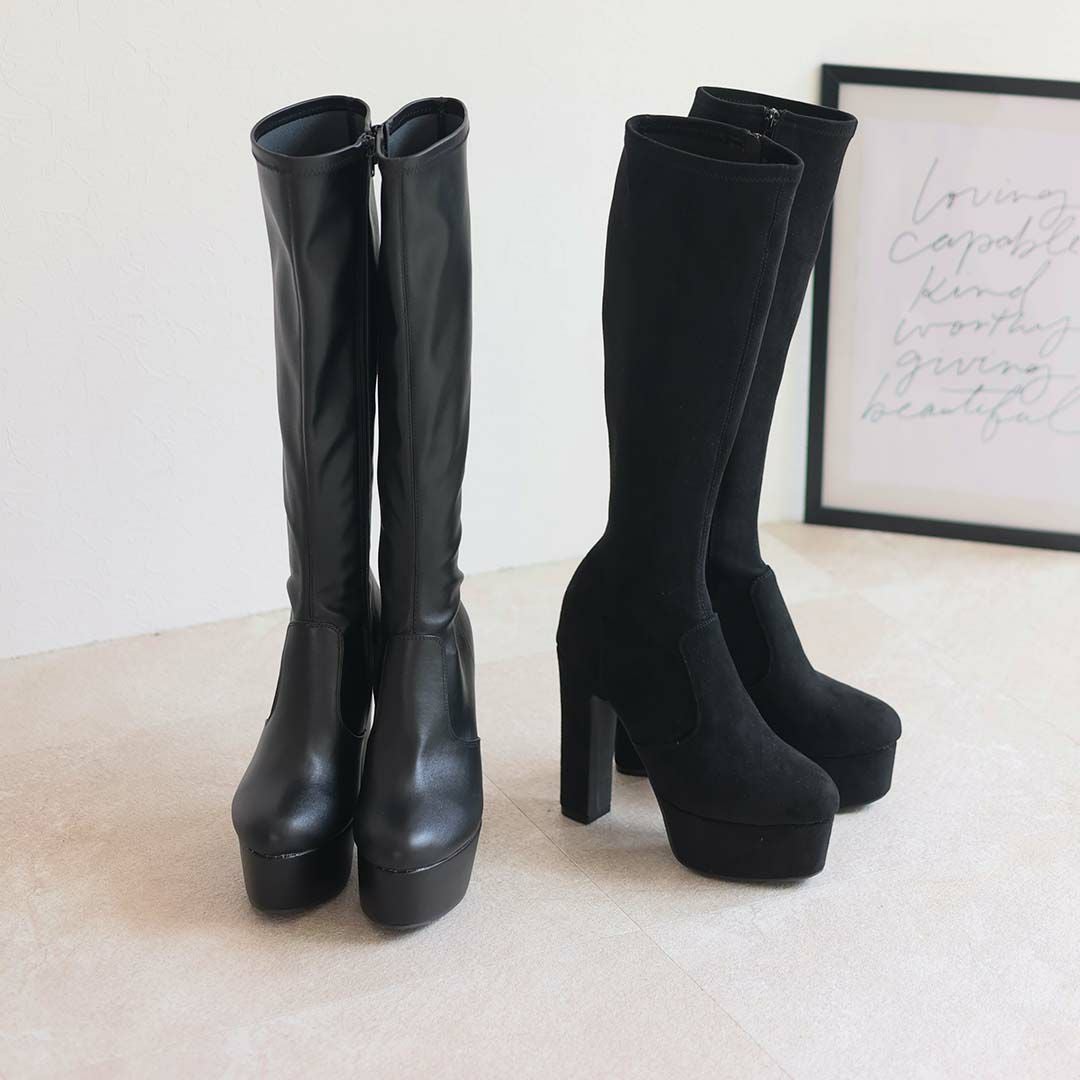 公式ストア/ZOZO限定】プラットフォームストレッチロングブーツ ｜靴
