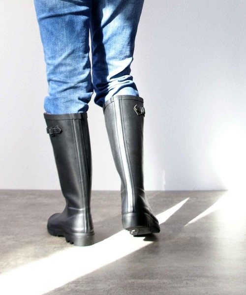 AIGLE（エーグル） 長靴 レインブーツ 乗馬風バックル付きレインロング