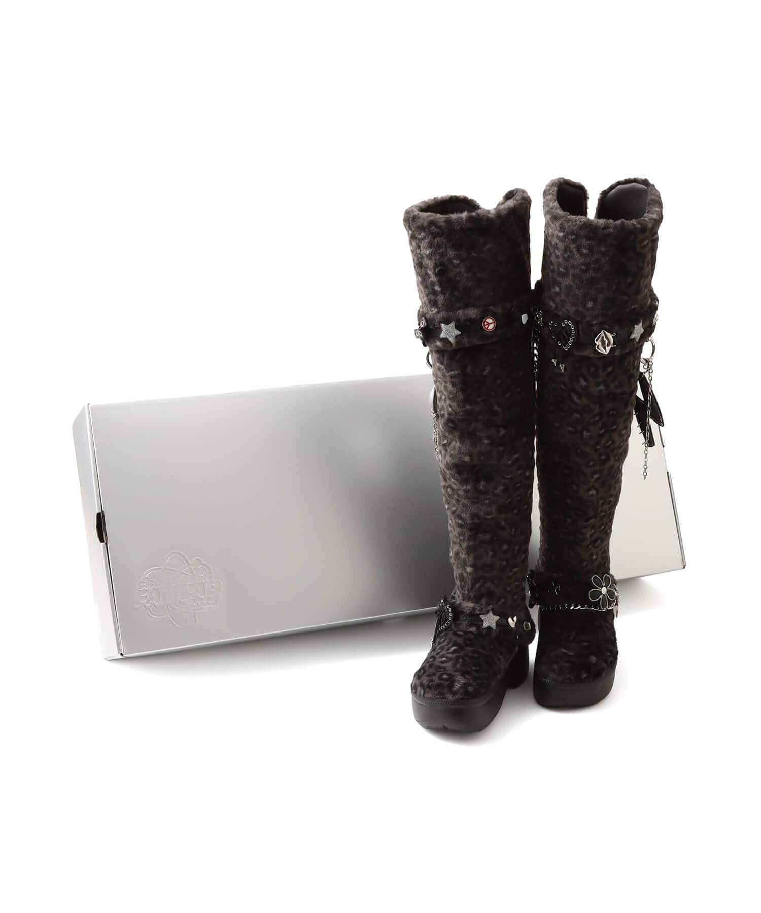 crocs Unfurgettable Leopard Knee High Boot Black/Leopard