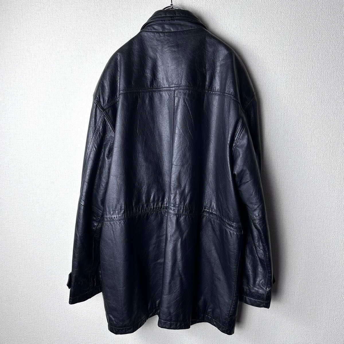 90s 本革 レザージャケット 牛革 ハーフコート 黒｜Yahoo!フリマ（旧
