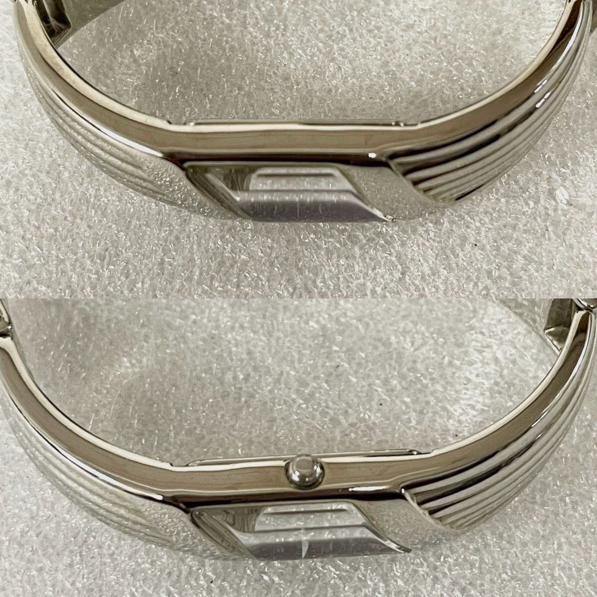 稼働 美品 SEIKO リボリ バングルウォッチ シルバー パープル 重厚感