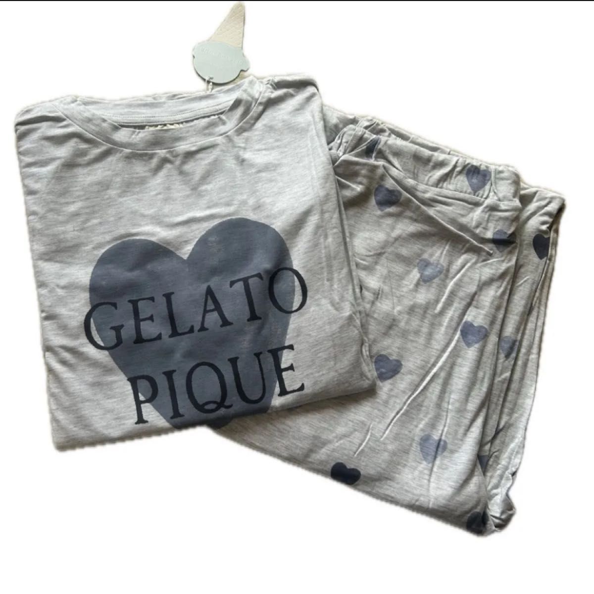 新品未使用】ジェラートピケ GELATO PIQUE ハート柄 グレー パジャマ