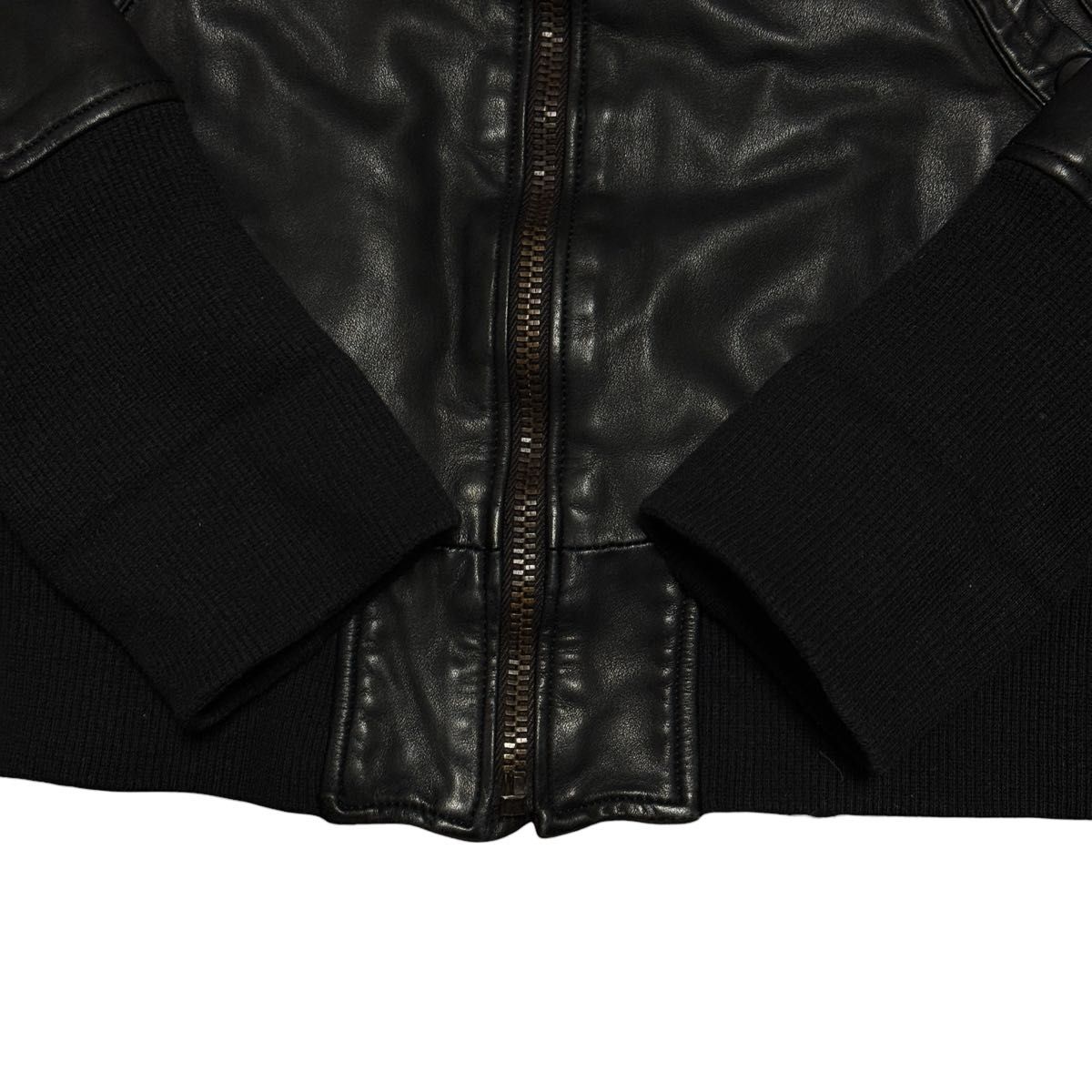 参考定価107 800円 Sisii シシ MA-1 レザージャケット 牛革 ブラック