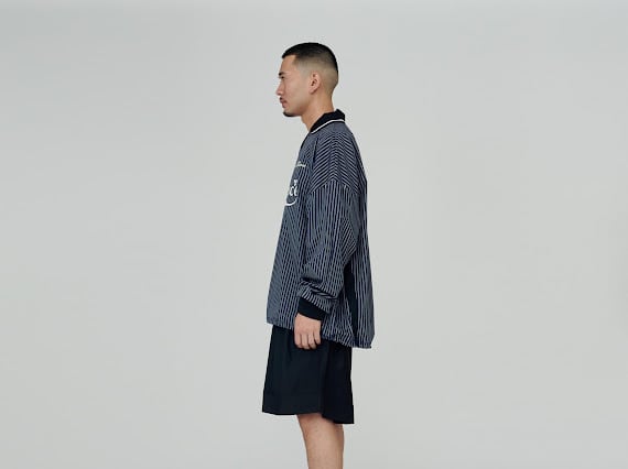 UNTRACE) STRIPE FOOTBALL GAME SHIRT L/S | apt335nyc