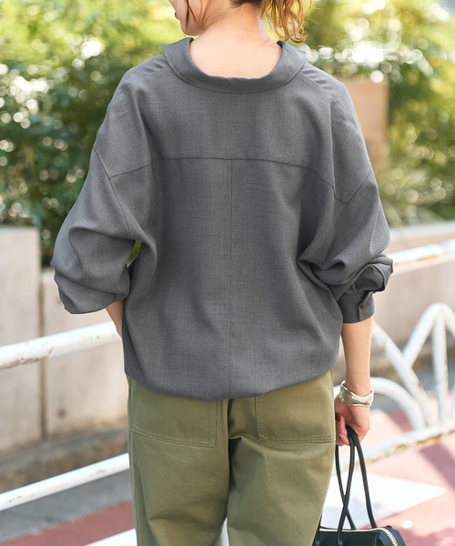 セール】《追加》ウールライクヘムギャザーシャツ（シャツ/ブラウス