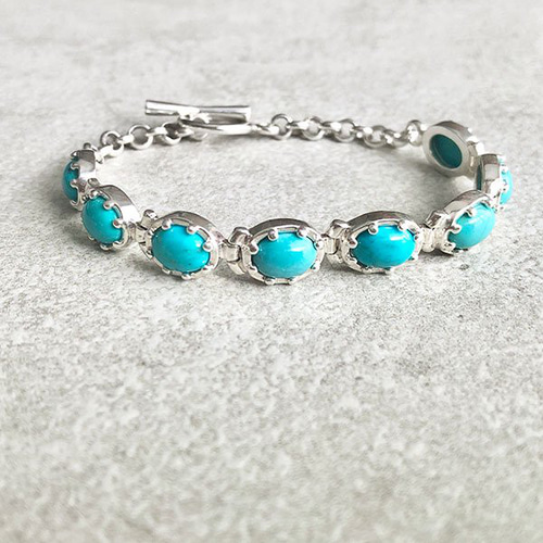 シルバー925ターコイズチェーンブレスレット【ARDANI energy jewelry