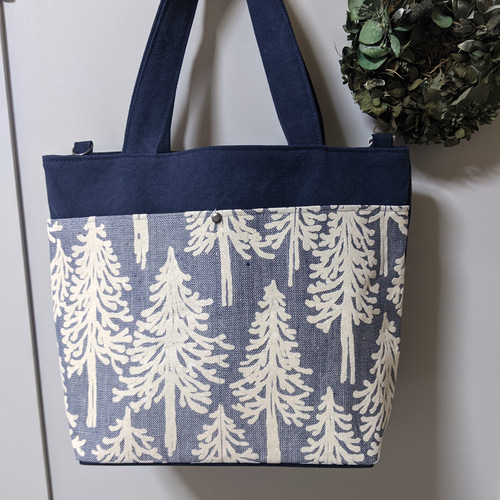 ミナペルホネン・メッツァネイビーBag【metsa/navy】2wayトートバッグ