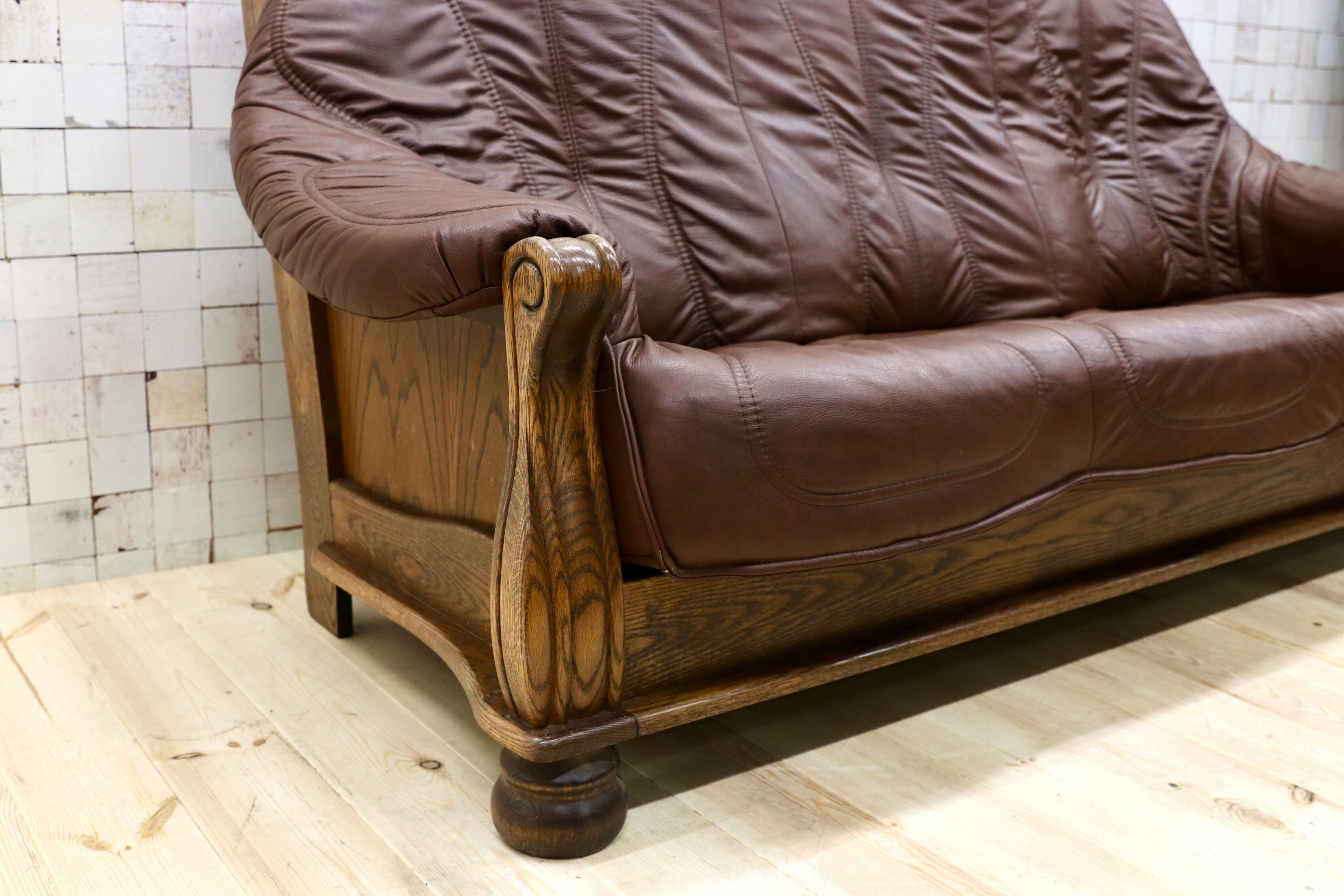 GMGT226○オランダ製 ダッチカントリー 3人掛けソファ トリプルソファ