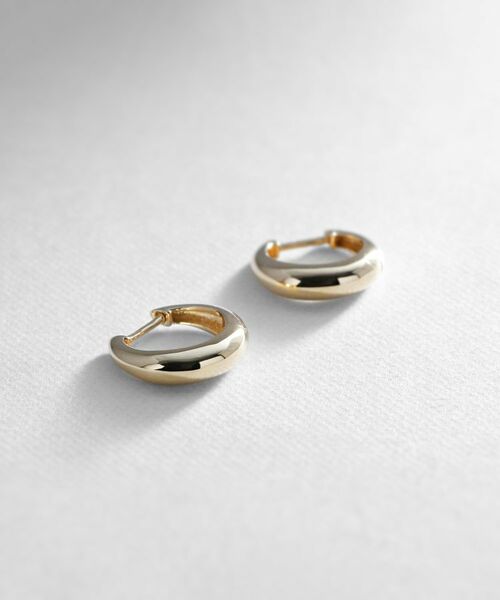 K10月甲中折れ フープピアス （ピアス・イヤリング）｜COCOSHNIK