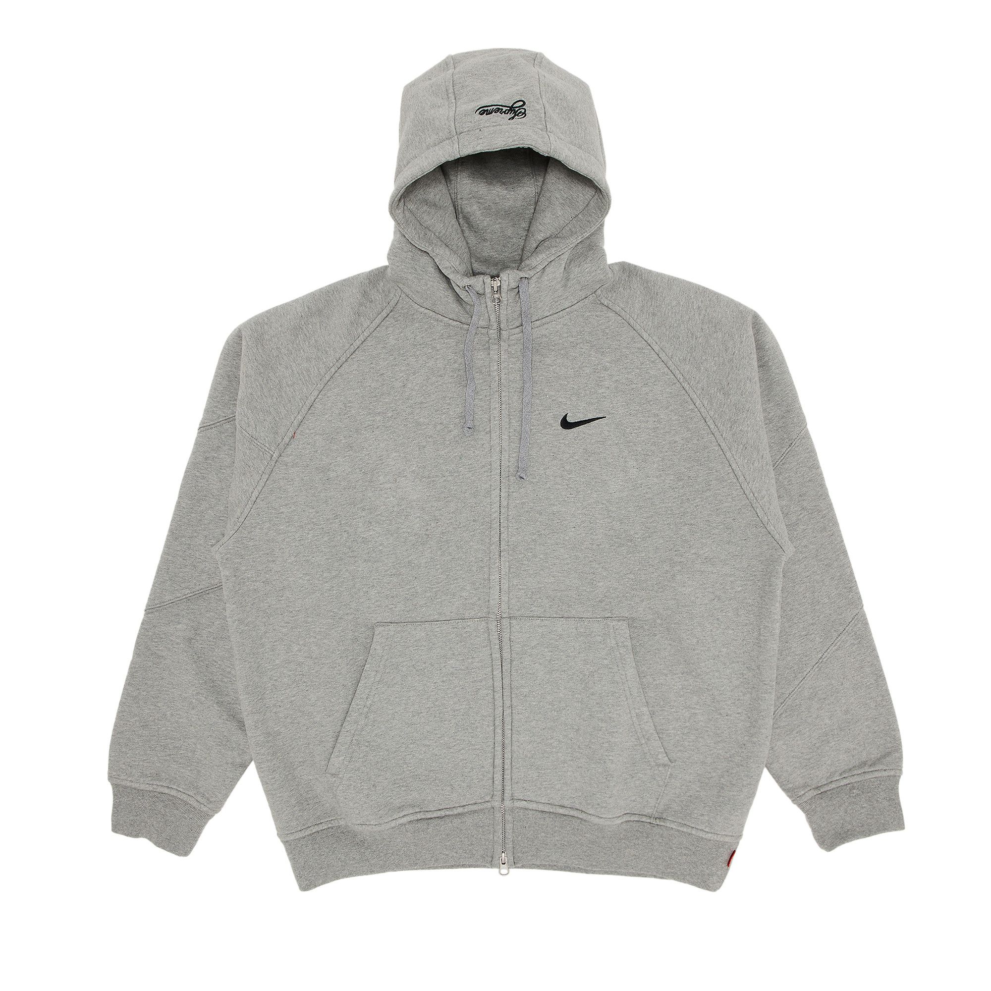 Buy Supreme x Nike Zip Up Hooded Sweatshirt 'Heather Grey