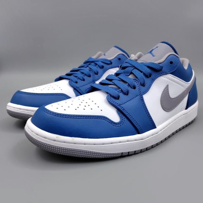 AIR JORDAN 1 LOW 553558-412 ブルー/ホワイト/グレー
