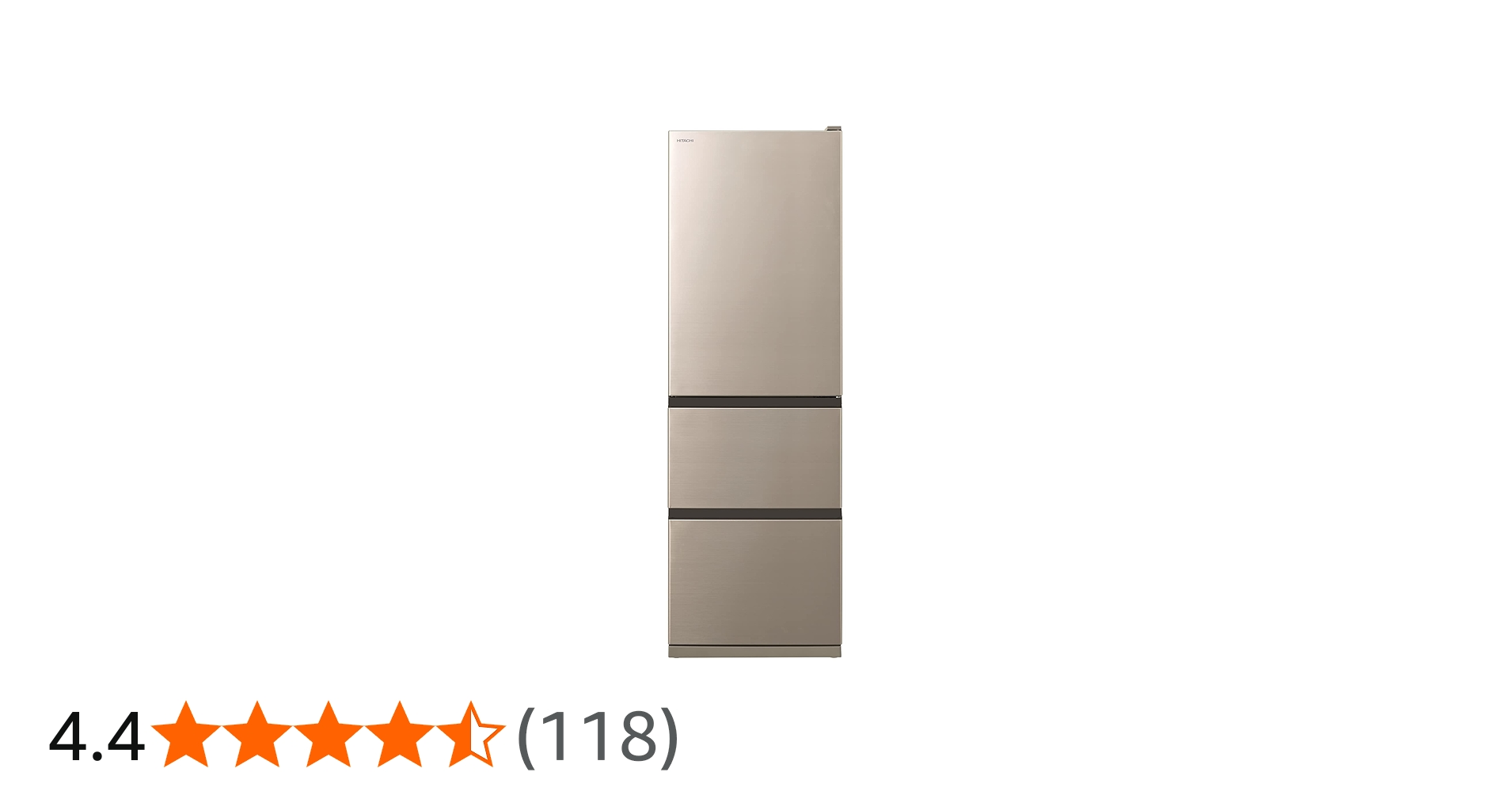 Amazon | 日立 冷蔵庫 幅60cm 375L シャンパン R-V38RV N 3ドア 右開き