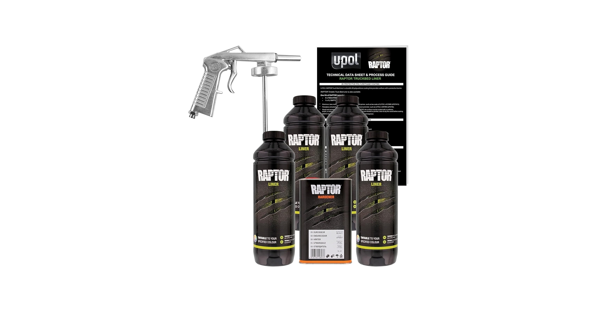 Amazon.com: U-POL VOC Raptor Tintable Truck Bed Liner Kit w/Gun (4
