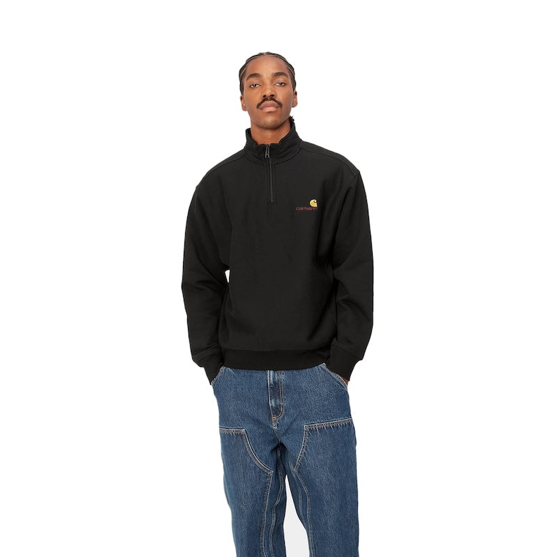 Carhartt WIP ハーフジップ HALF ZIP AMERICAN SCRIPT ブラック