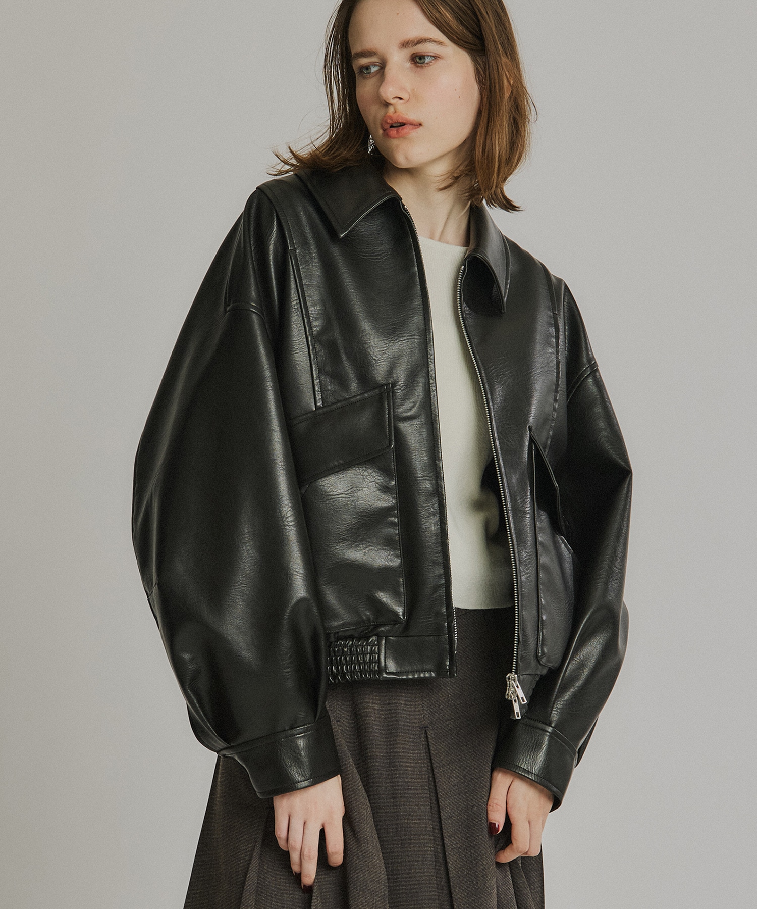 再入荷】フローヨークレザーブルゾン(FREE BLACK): : ウィメンズ