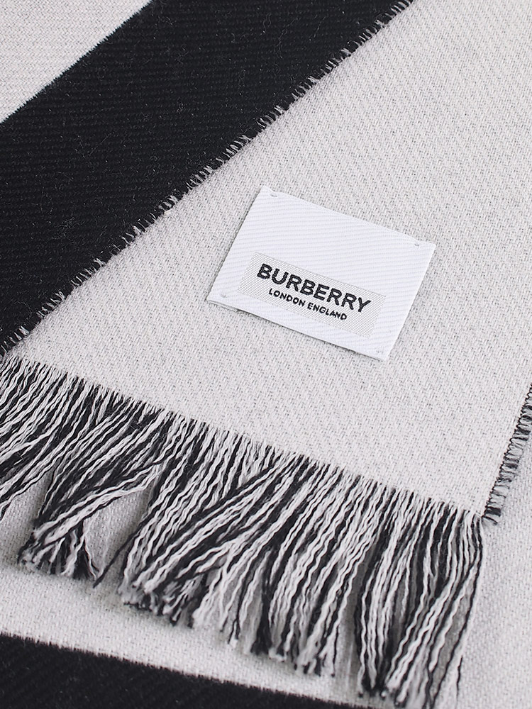 BURBERRY (バーバリー) ロゴ ウール ジャカードスカーフ BBL8054214