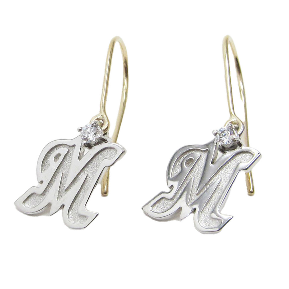 マリーンズ プレミアムシルバージュエリー Mイニシャル・フックピアス
