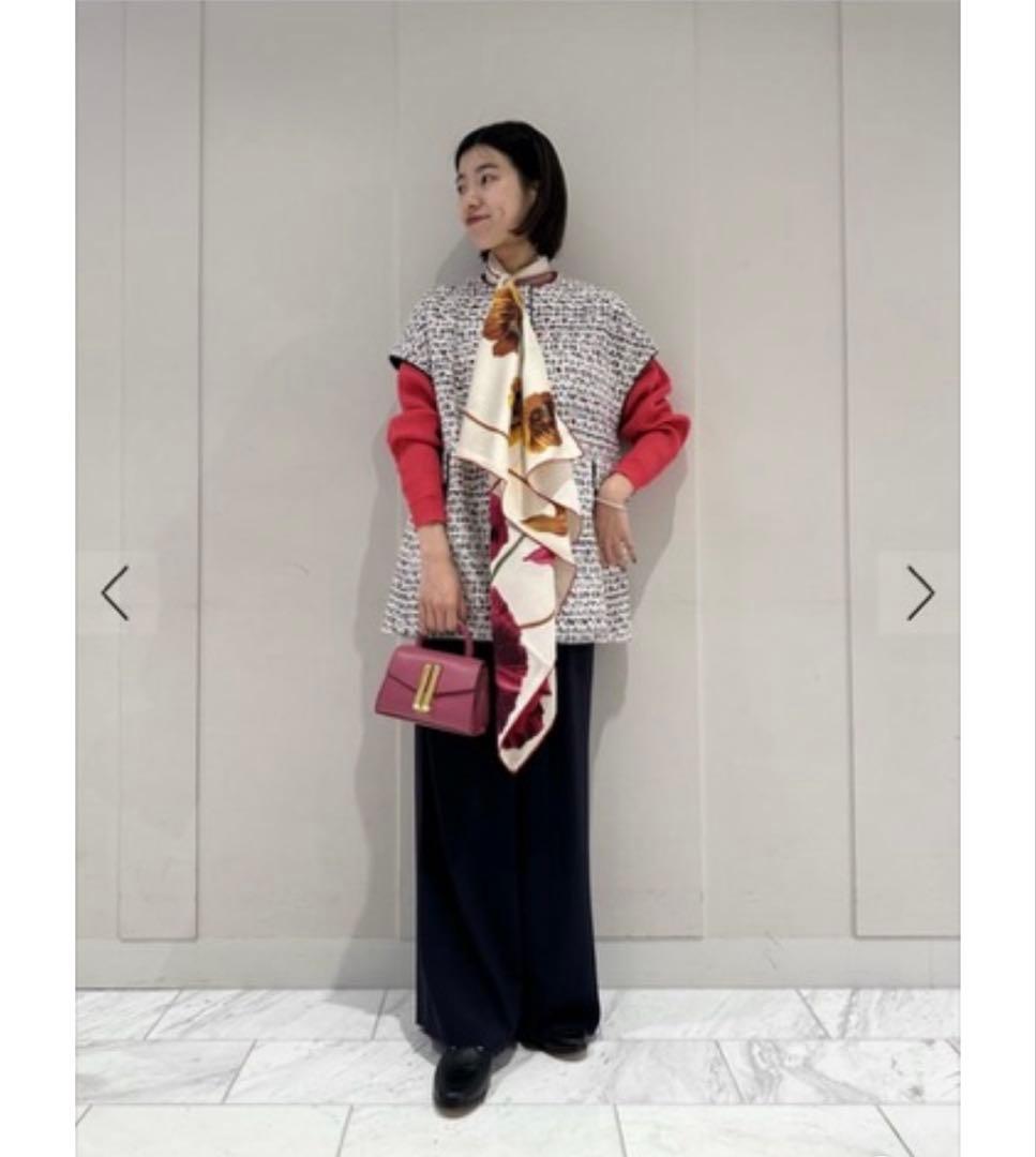 M.Fil エムフィル/ミカコナカムラ ツイードフリンジロングジレブラック