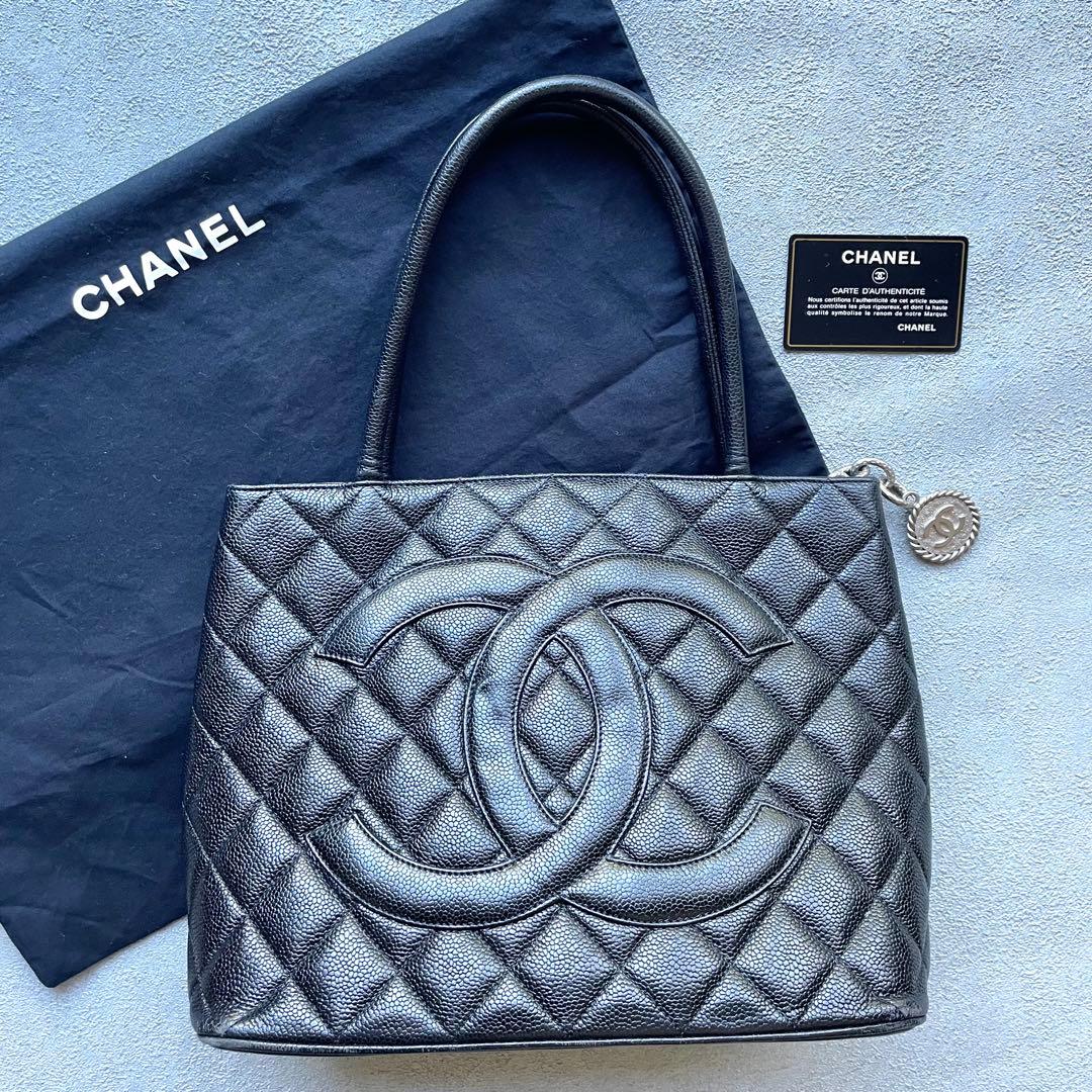 CHANEL 復刻トート キャビアスキン ブラック 保存袋　美品 キャビアスキン シャネル CHANEL 復刻トート トートバッグ ショルダー