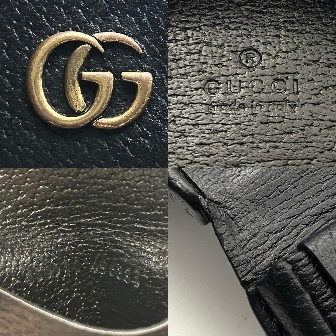 グッチ GGマーモント コインケース 450940 馬蹄型 ブラック レザー