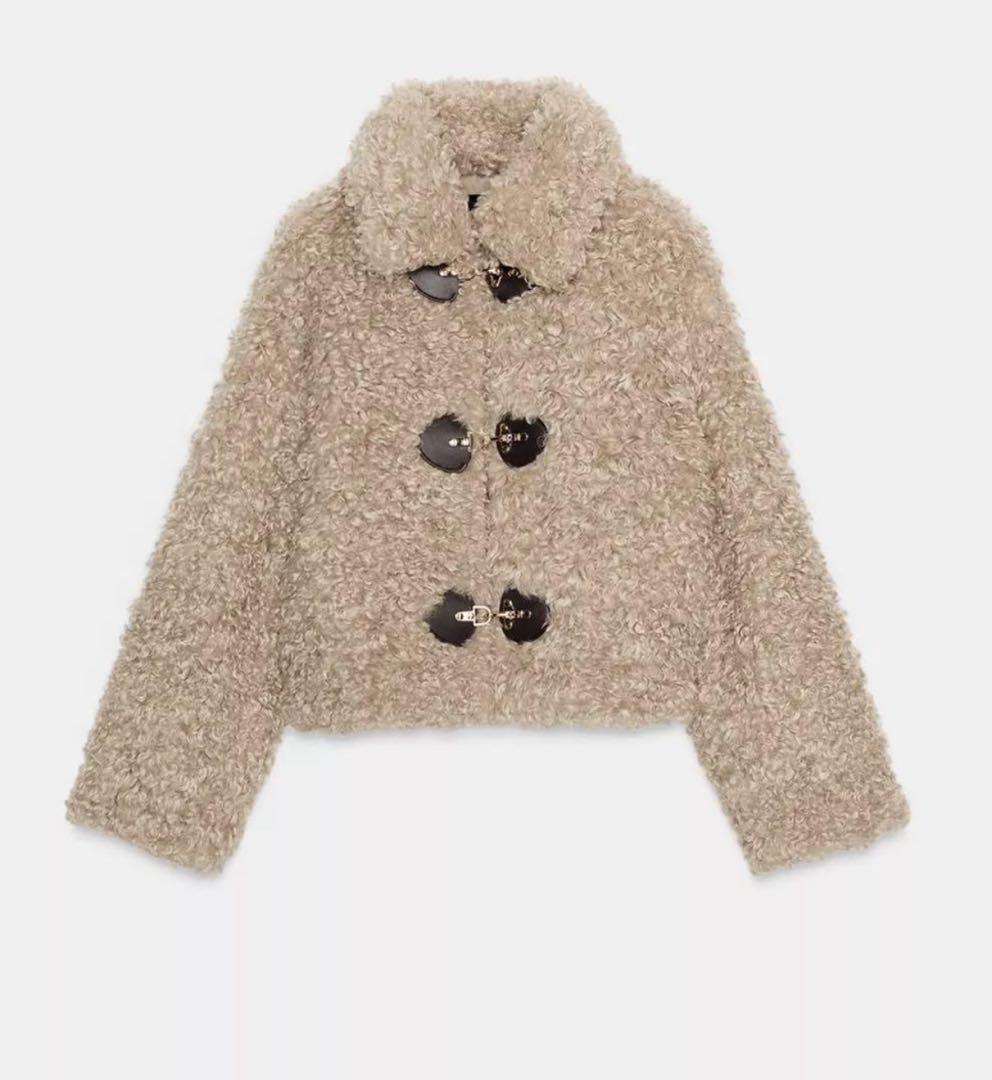 ZARA トグルボタン フェイクファージャケット ZARA トグルボタン フェイクファー ジャケット - メルカリ