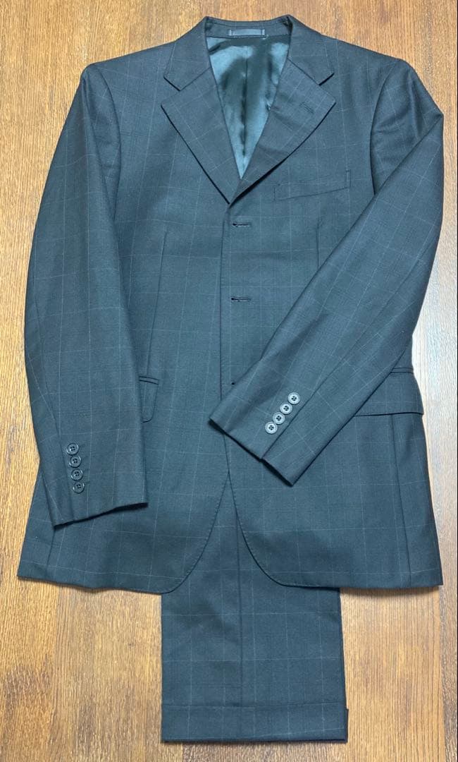 BURBERRY BLACK LABEL ビジネススーツ 38R M104｜BURBERRY BLACK LABEL 3Bブラックピンストライプスーツ(38R)