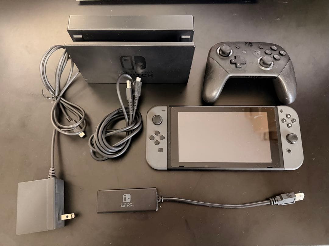 Nintendo Switch 本体＋プロコン、有線LANアダプタ Switch用 有線LAN Wポート＋チャージ | Switch用 周辺機器アクセサリー