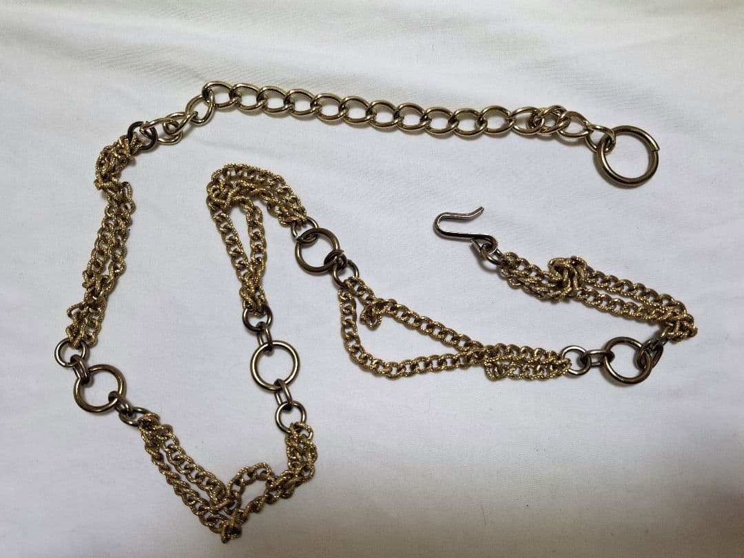 ヴィンテージ調 ゴールド チェーンベルト 90cm レトロ エレガント