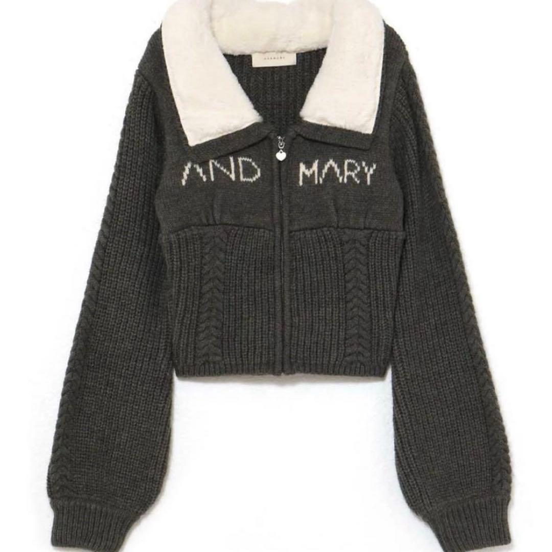 【タイムセール】andmary mary logo zip tops ANDMARY】Mary logo zip tops