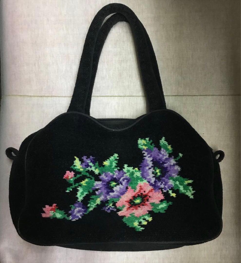 黒の花柄刺繍グラニーバッグ [FEILER]フェイラー - メルカリ